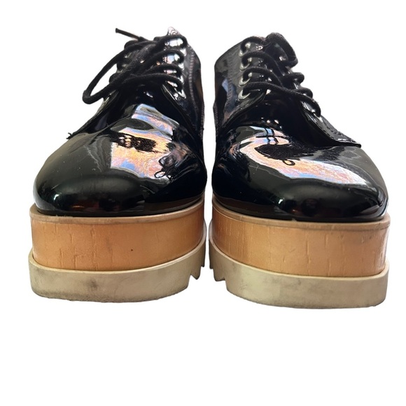 Aldo retro oxford platforms black patent leather lace up platform shoes  sz 7 - Picture 9 of 10